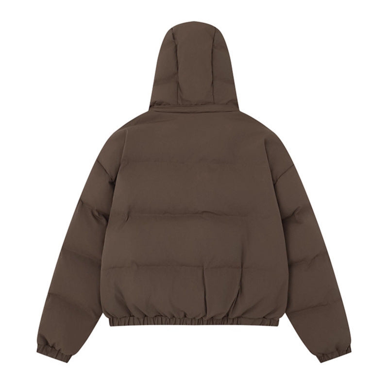 Collar Hooded Cotton Coat Loose Thick Warm Cotton Jacket Outerwear