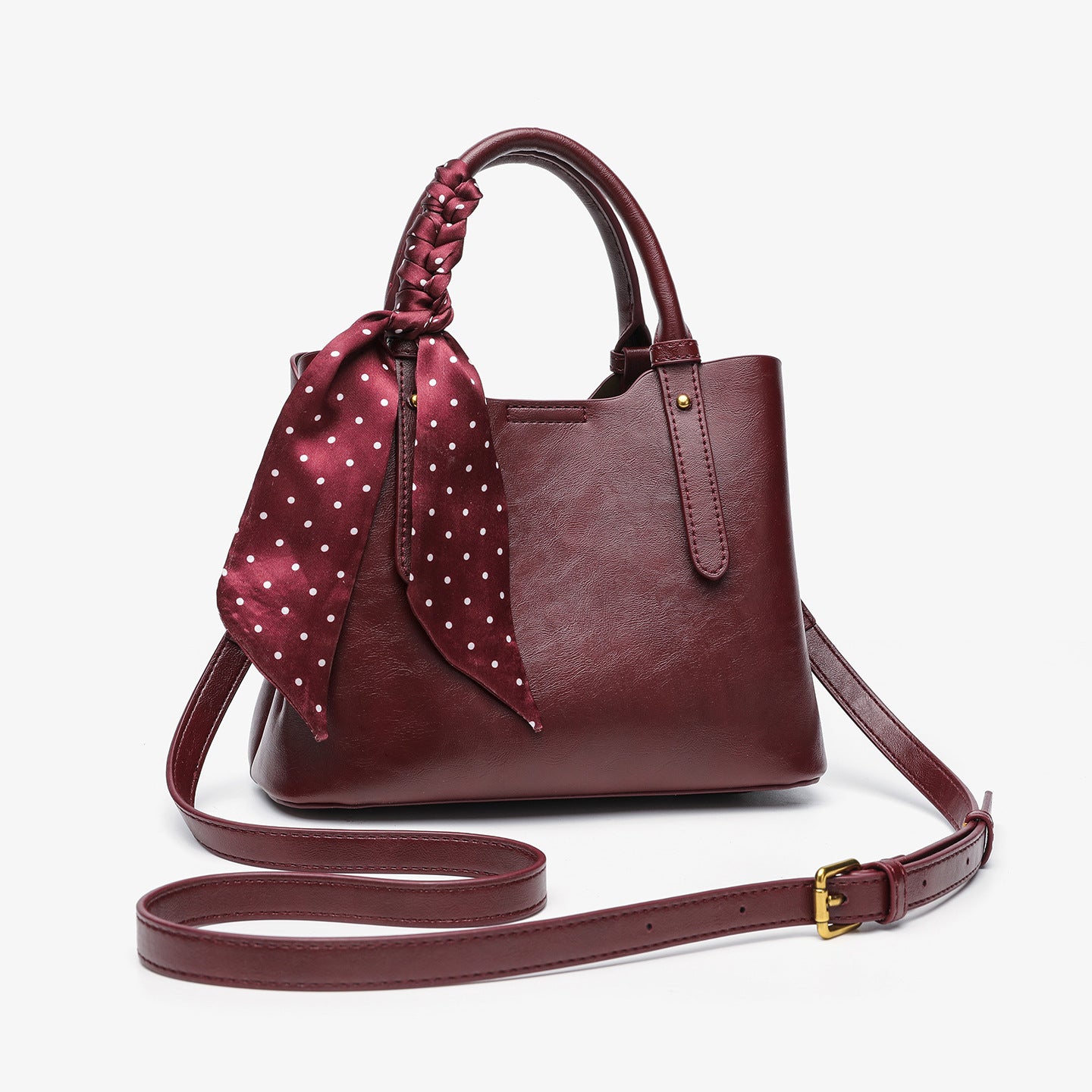 Handbag with a scarf