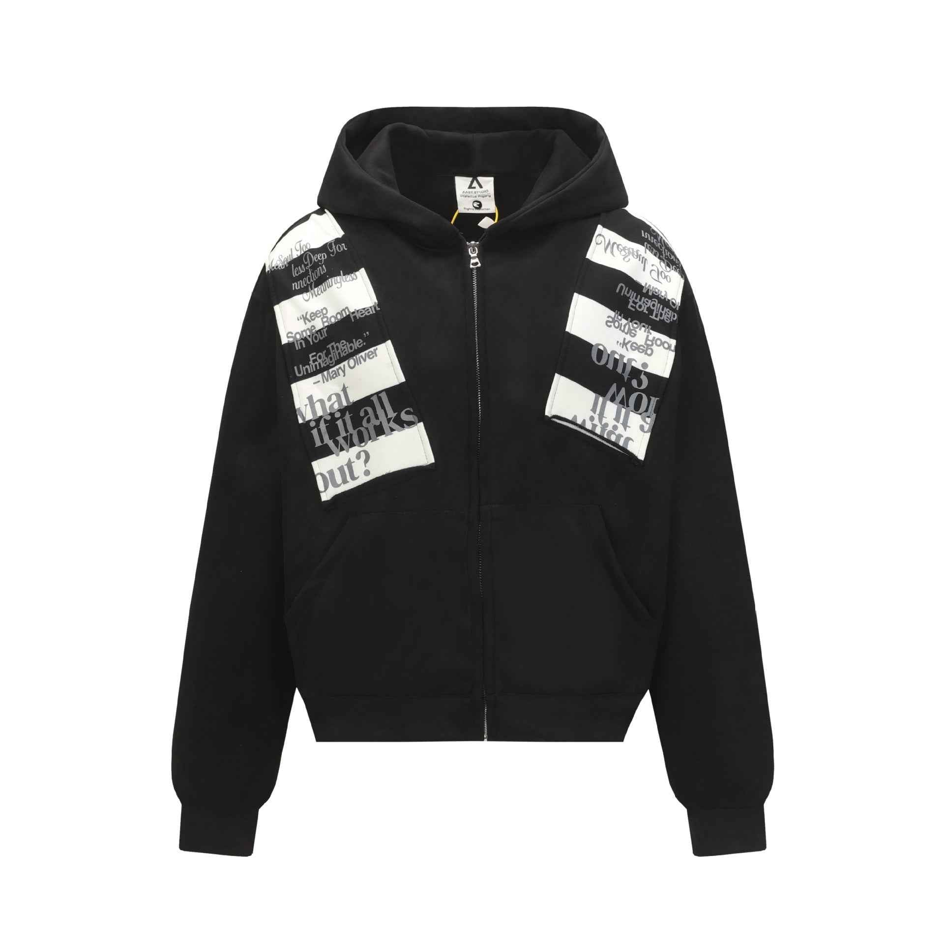 ÉLAN Layered Zip Hoodie – Contrast Design