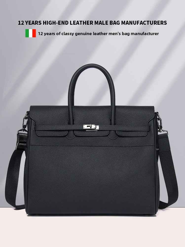 Genuine Leather Briefcase, 16-Inch Laptop Bag