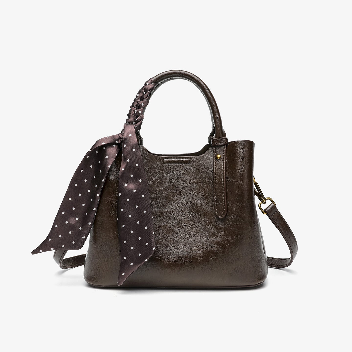 Handbag with a scarf