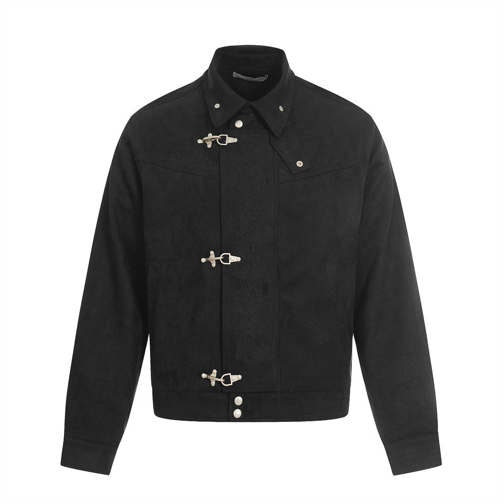 Aircraft buckle design sense lapel jacket
