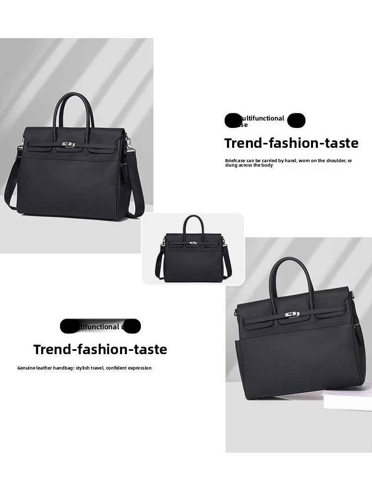 Genuine Leather Briefcase, 16-Inch Laptop Bag