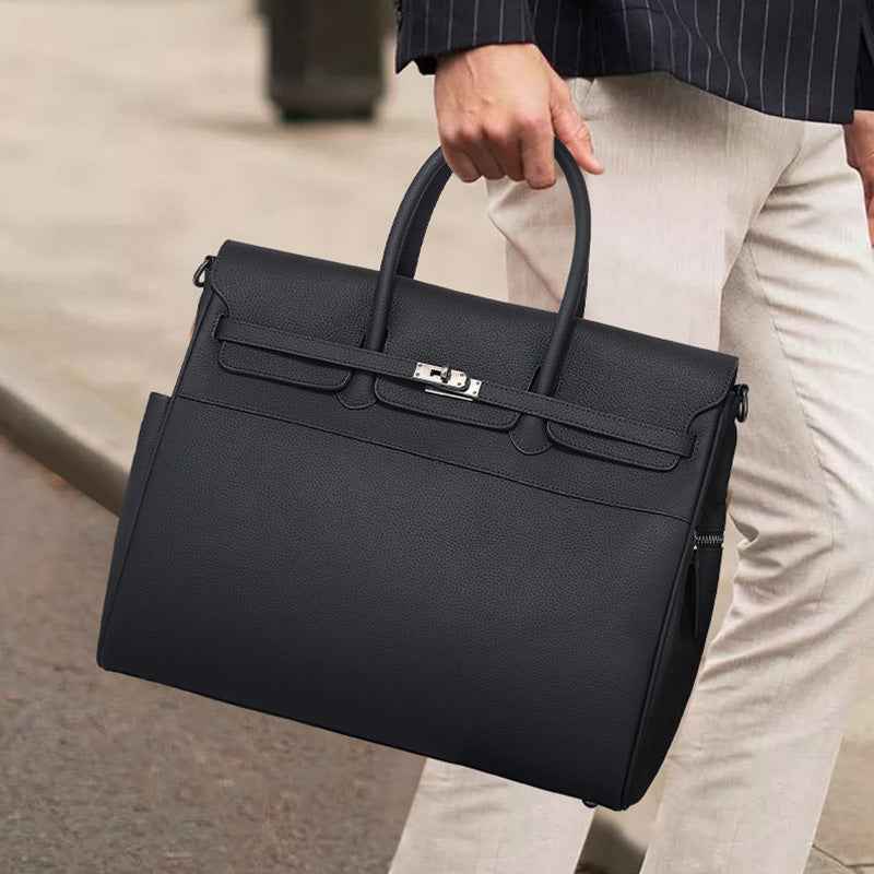 Genuine Leather Briefcase, 16-Inch Laptop Bag