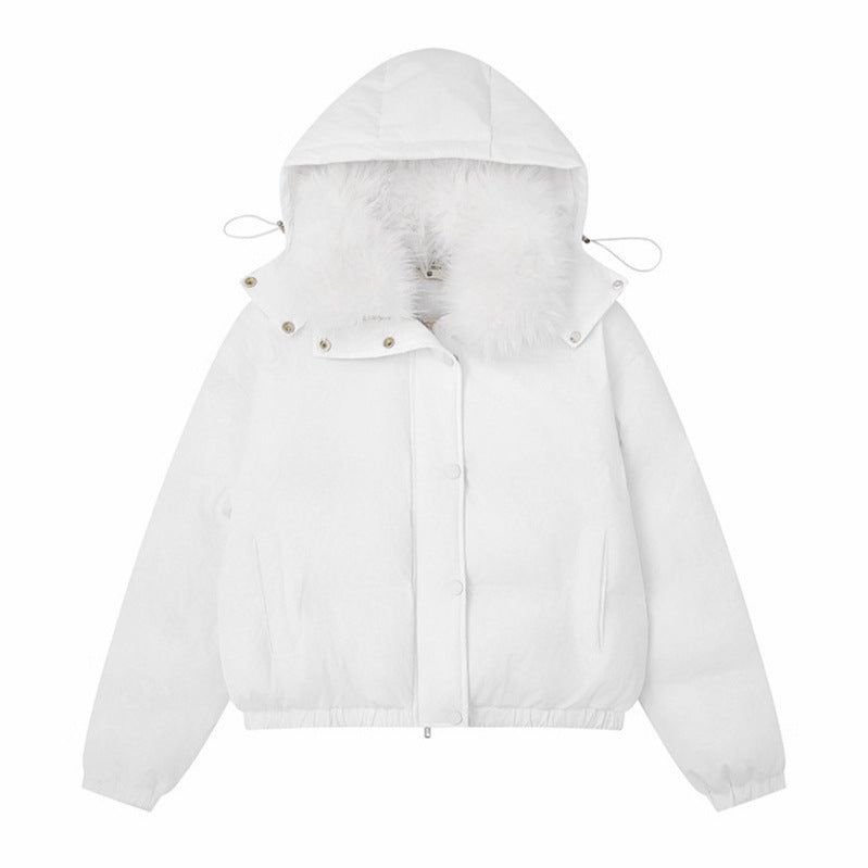 Collar Hooded Cotton Coat Loose Thick Warm Cotton Jacket Outerwear