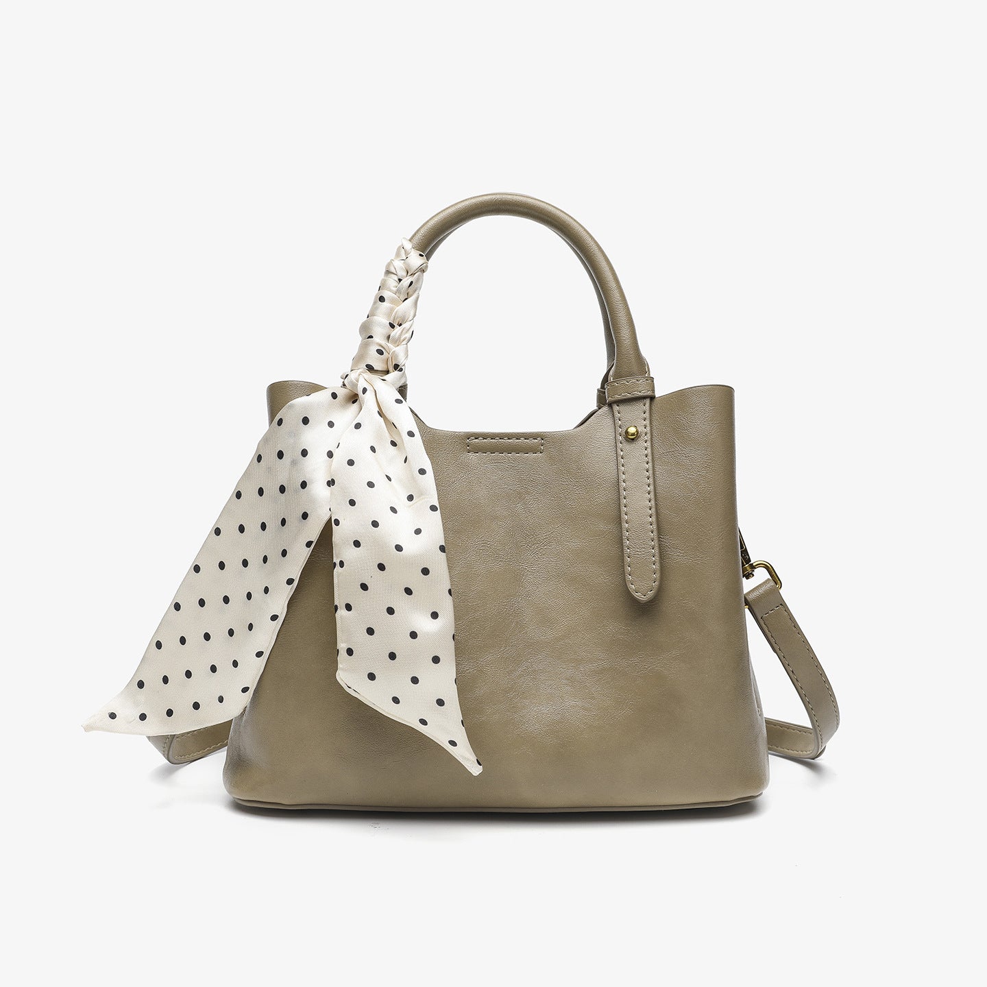 Handbag with a scarf