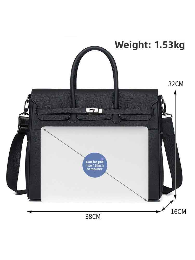 Genuine Leather Briefcase, 16-Inch Laptop Bag