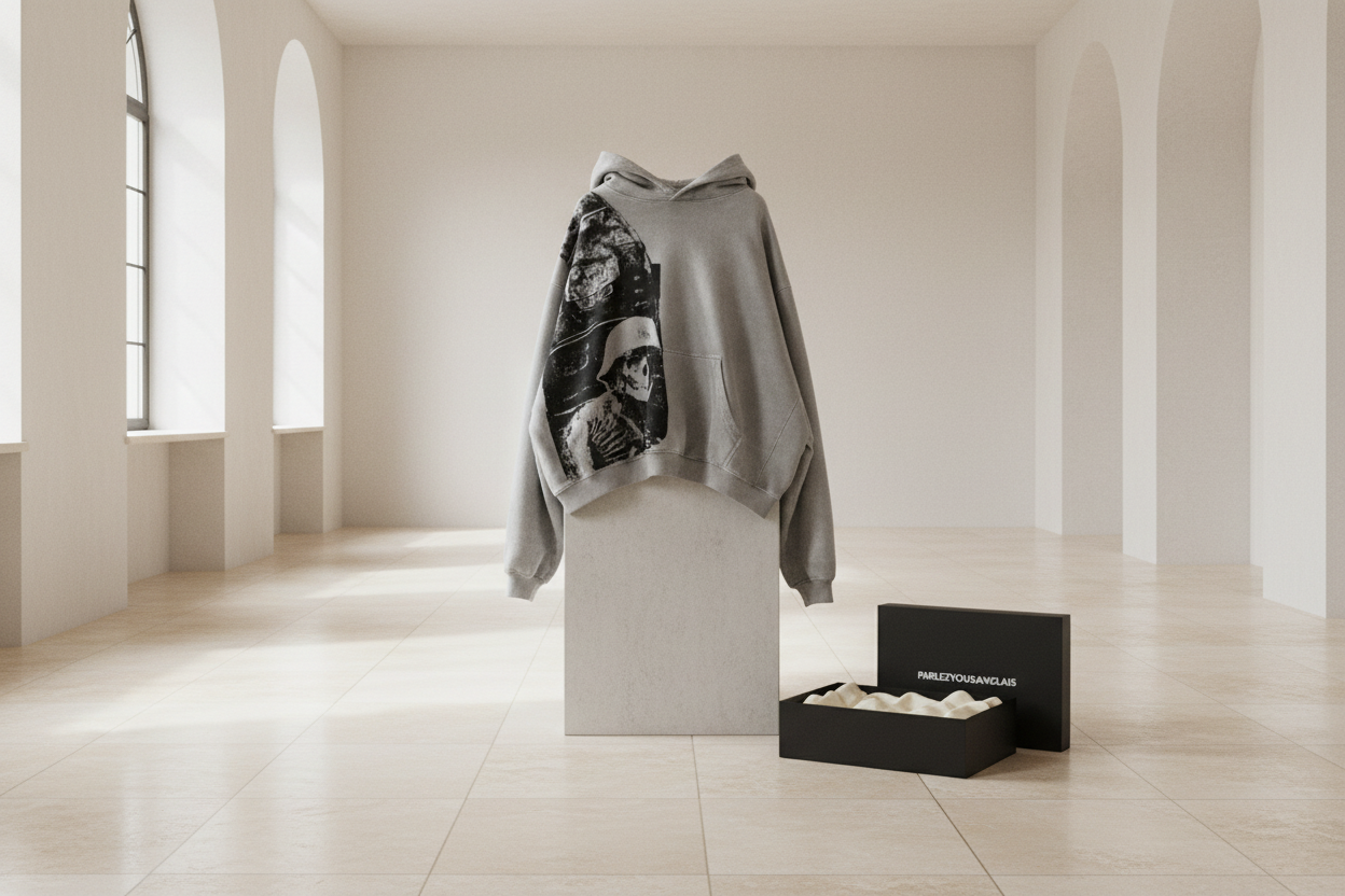 Amour Oversized Print Hoodie Premium Editorial