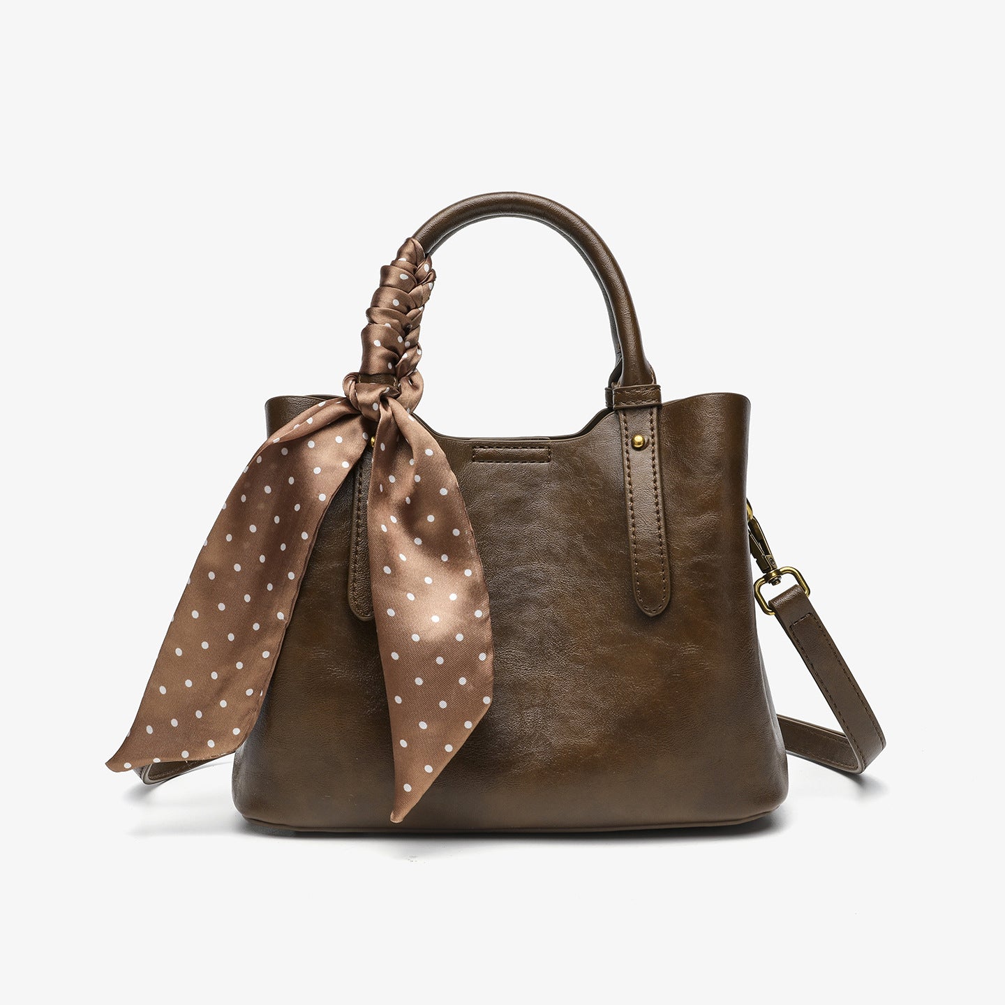 Handbag with a scarf