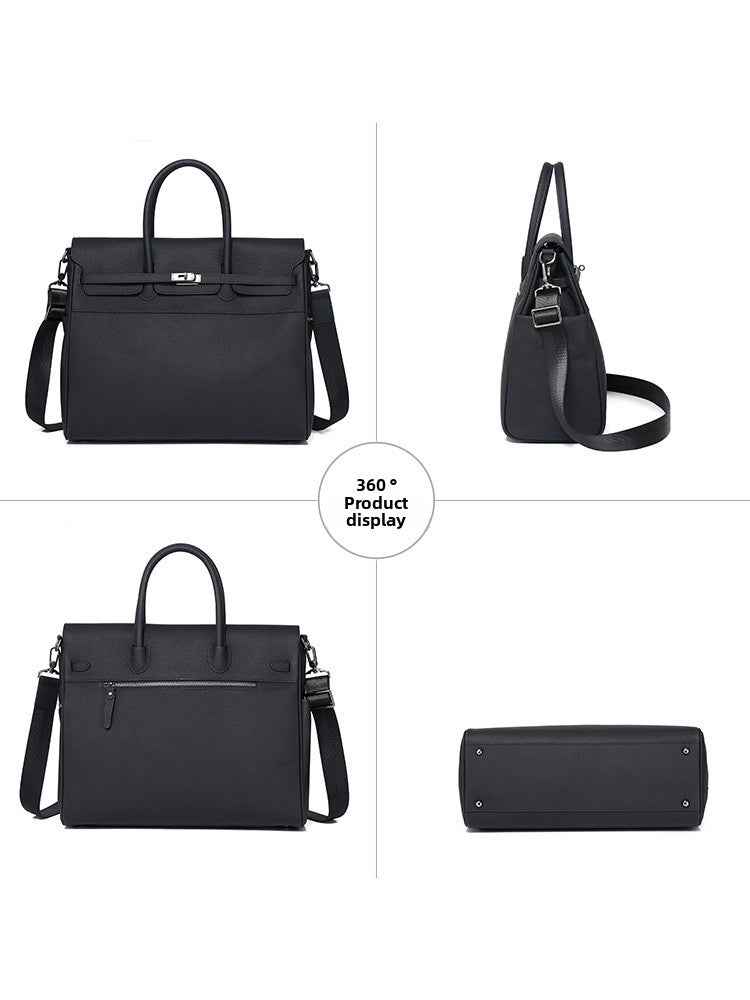 Genuine Leather Briefcase, 16-Inch Laptop Bag