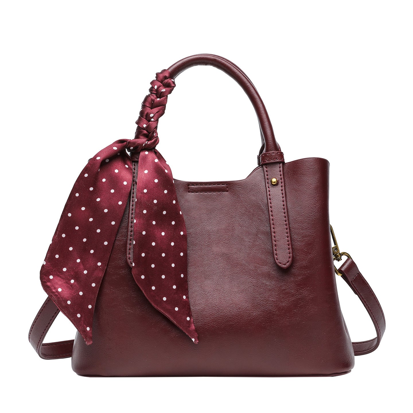 Handbag with a scarf