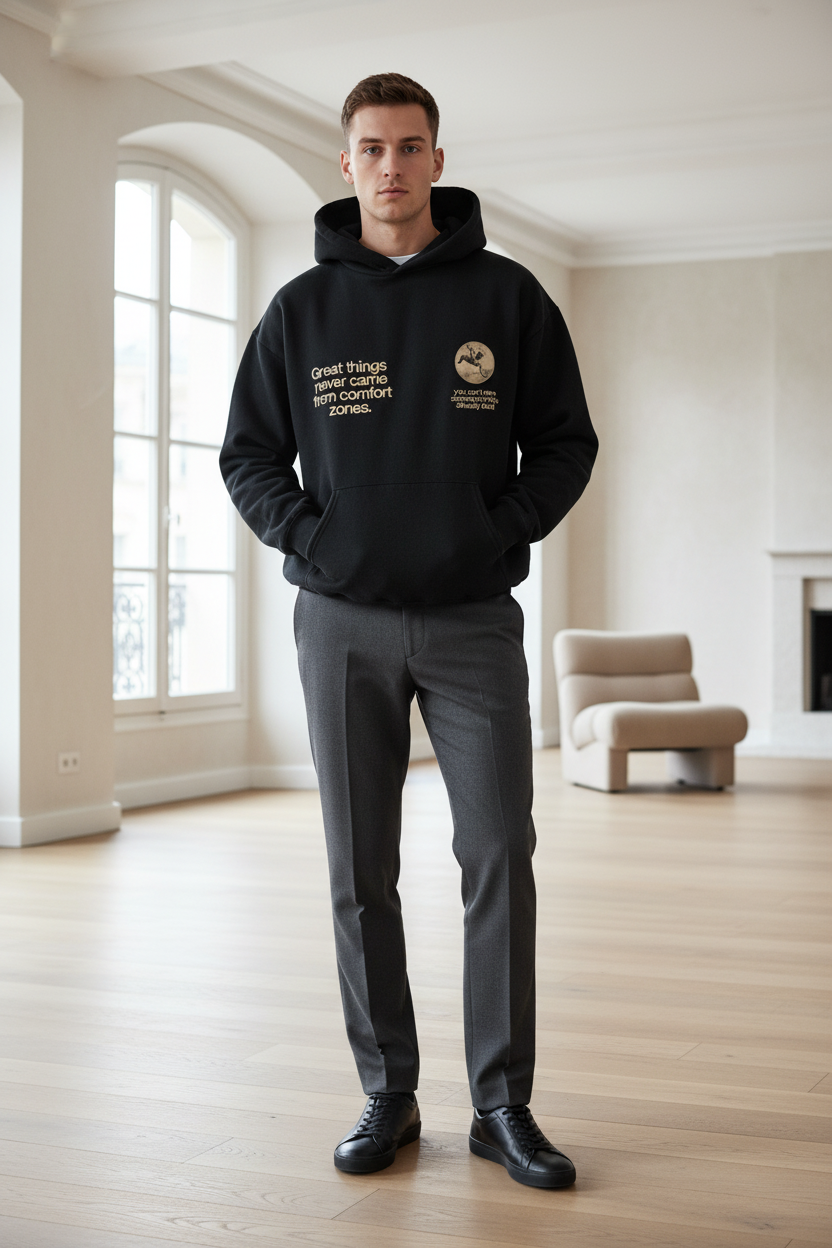 ESSENCE Hoodie – Minimal Fit model image