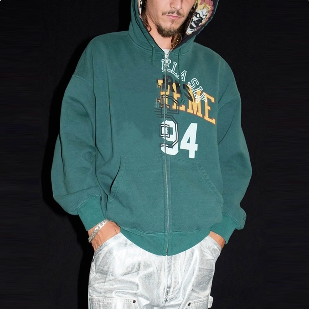 ÉLAN Zip Hoodie – Layered Design