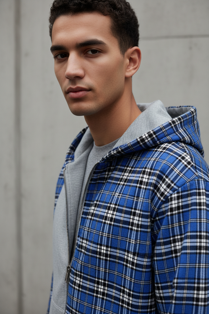 ÉLAN Reversible Zip Hoodie - Close-up detail