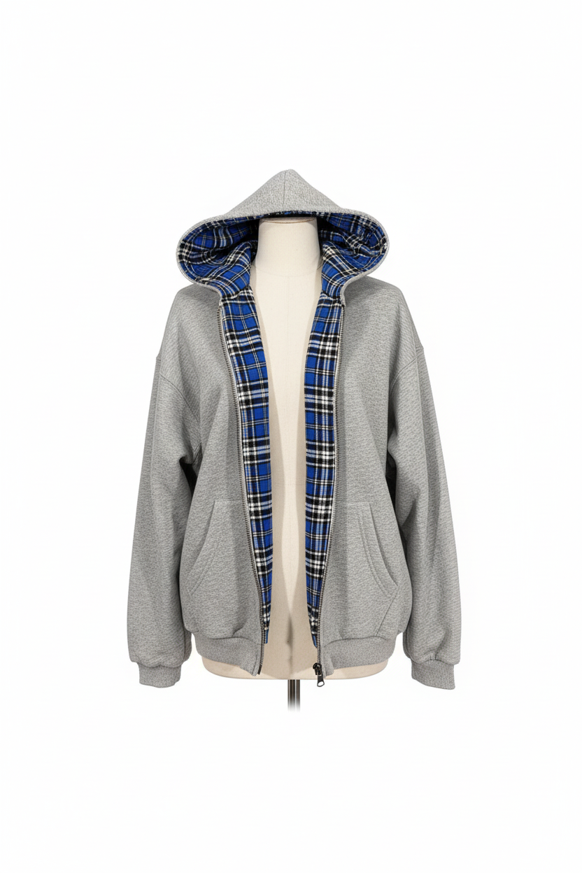 ÉLAN Reversible Zip Hoodie - White product showcase