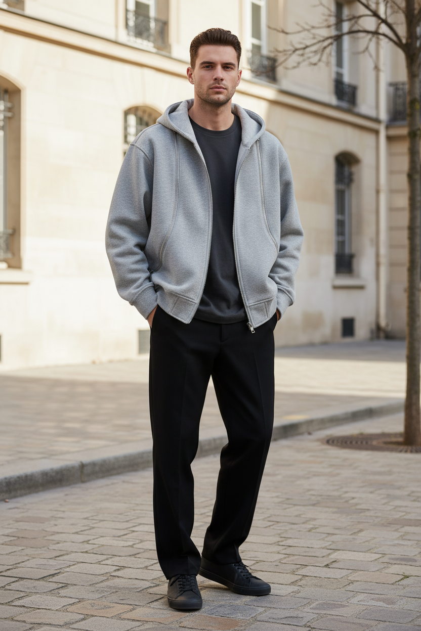 Long-Sleeved Hoodie Full Body