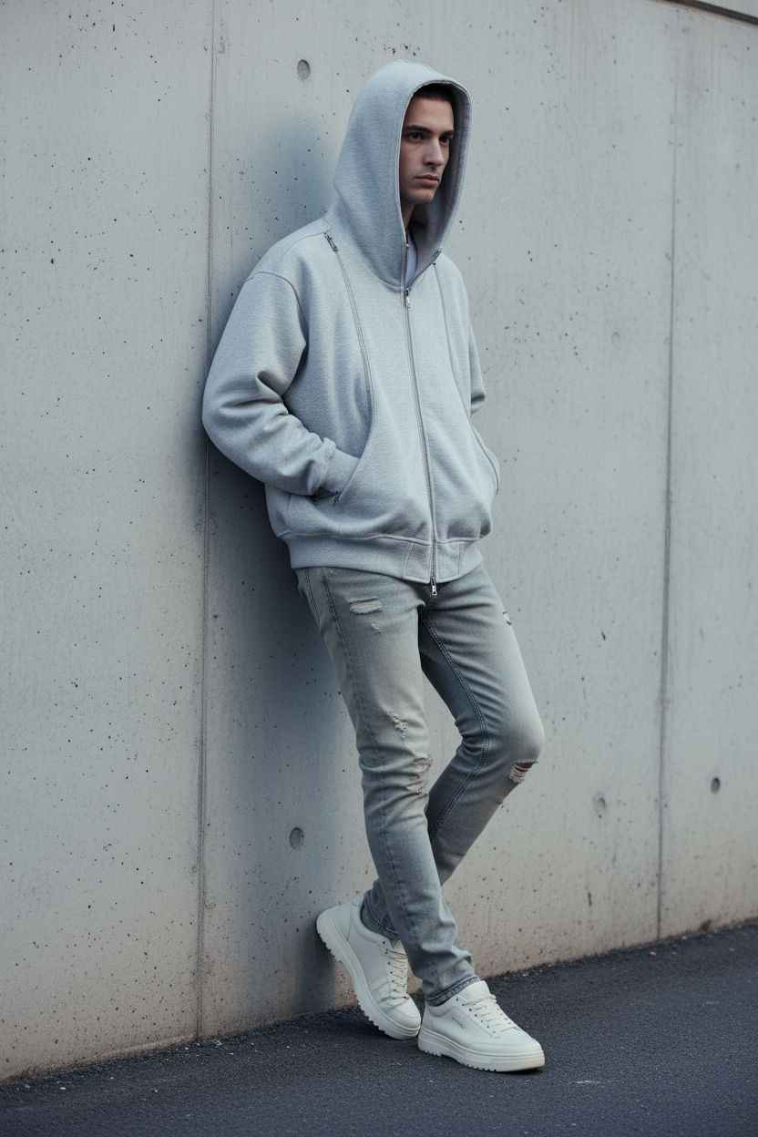 Long-Sleeved Hoodie Styled