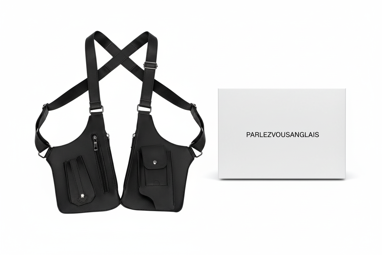 Men's Functional Tactical Vest Bag Studio White Background