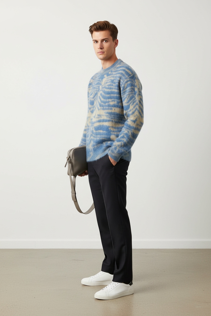 Model wearing ATELIER Knit Sweater - Side view