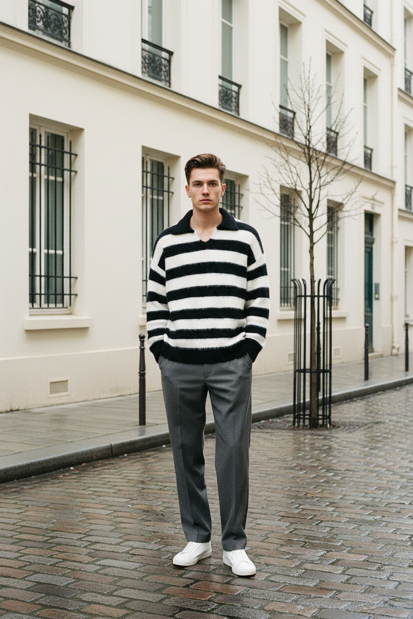 PARISIEN Striped Sweater Full Body