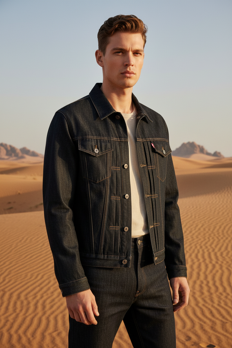 Vintage denim jacket desert setting